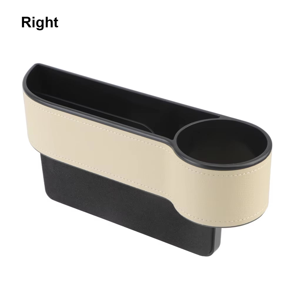 PU Leather Car Seat Gap Storage Box Universal Seat Gap Slit Box with Charging Hole Phone Bottle Keys Holder Box Auto Organizer