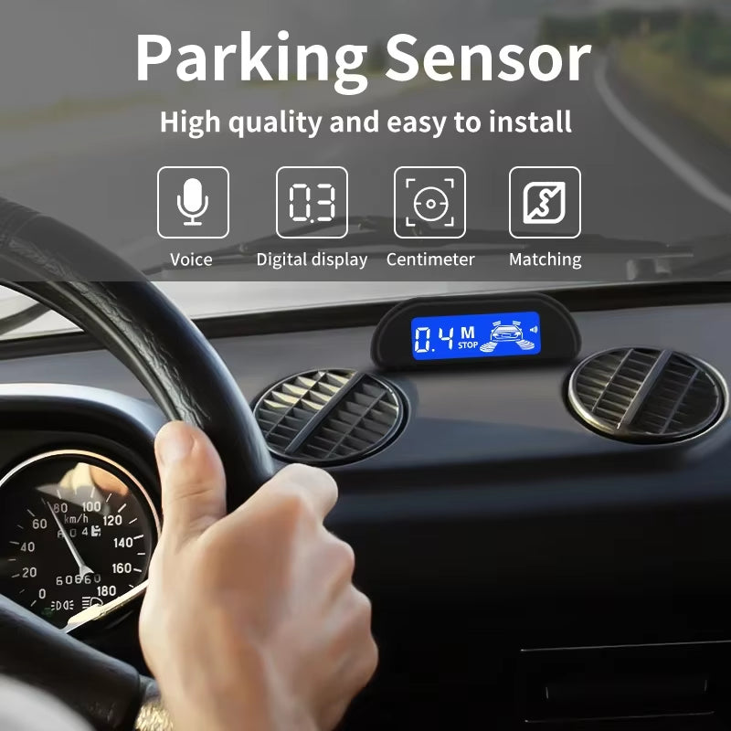 Car Parking Sensor Kit with Auto Parktronic Reverse LED Monitor 22Mm 4 Sensors Radar Detector System Backlight Display