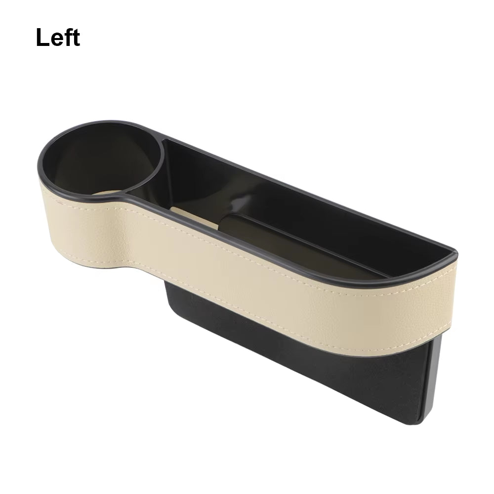 PU Leather Car Seat Gap Storage Box Universal Seat Gap Slit Box with Charging Hole Phone Bottle Keys Holder Box Auto Organizer
