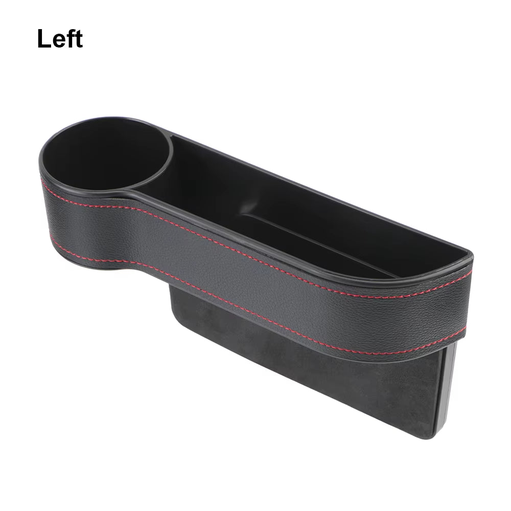 PU Leather Car Seat Gap Storage Box Universal Seat Gap Slit Box with Charging Hole Phone Bottle Keys Holder Box Auto Organizer