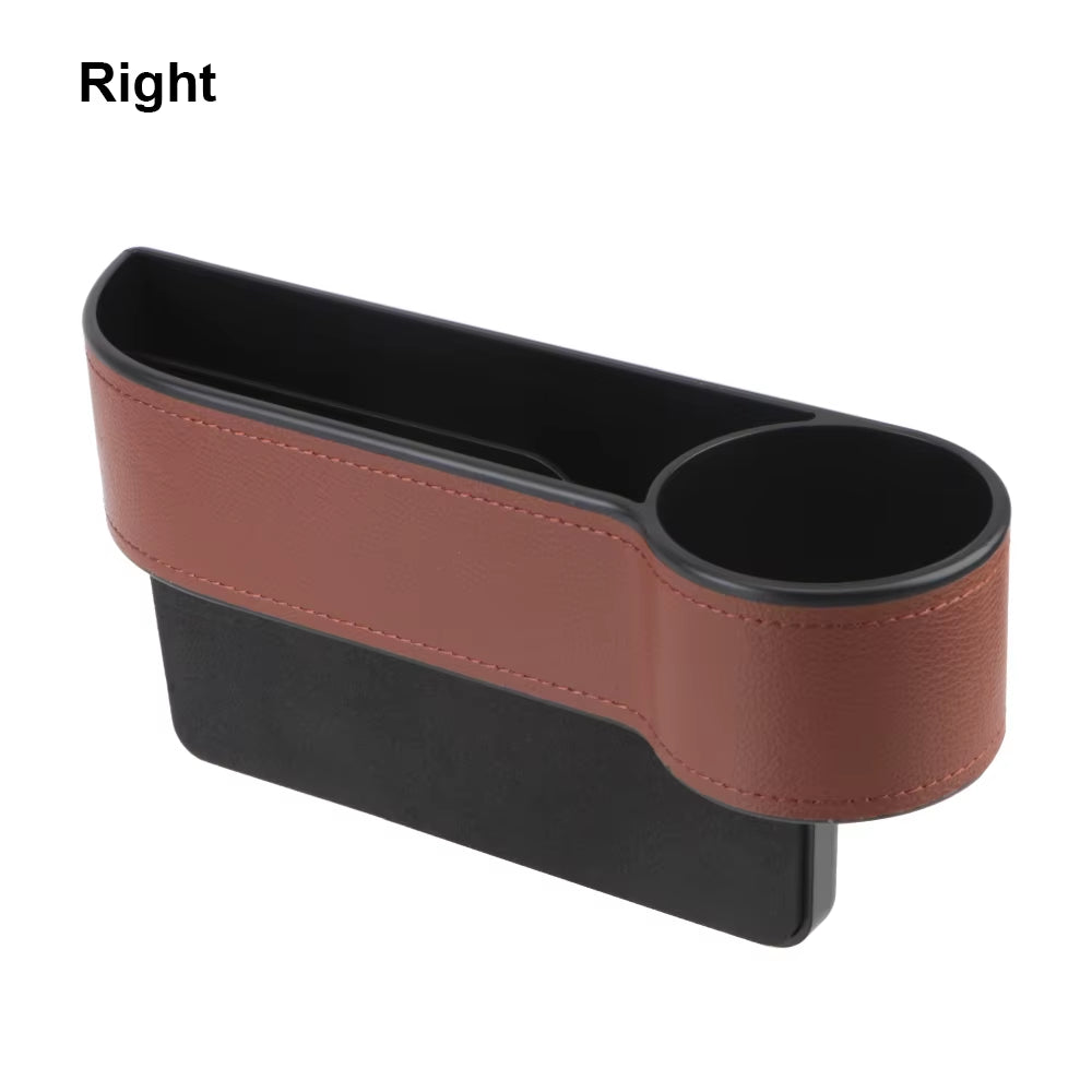 PU Leather Car Seat Gap Storage Box Universal Seat Gap Slit Box with Charging Hole Phone Bottle Keys Holder Box Auto Organizer