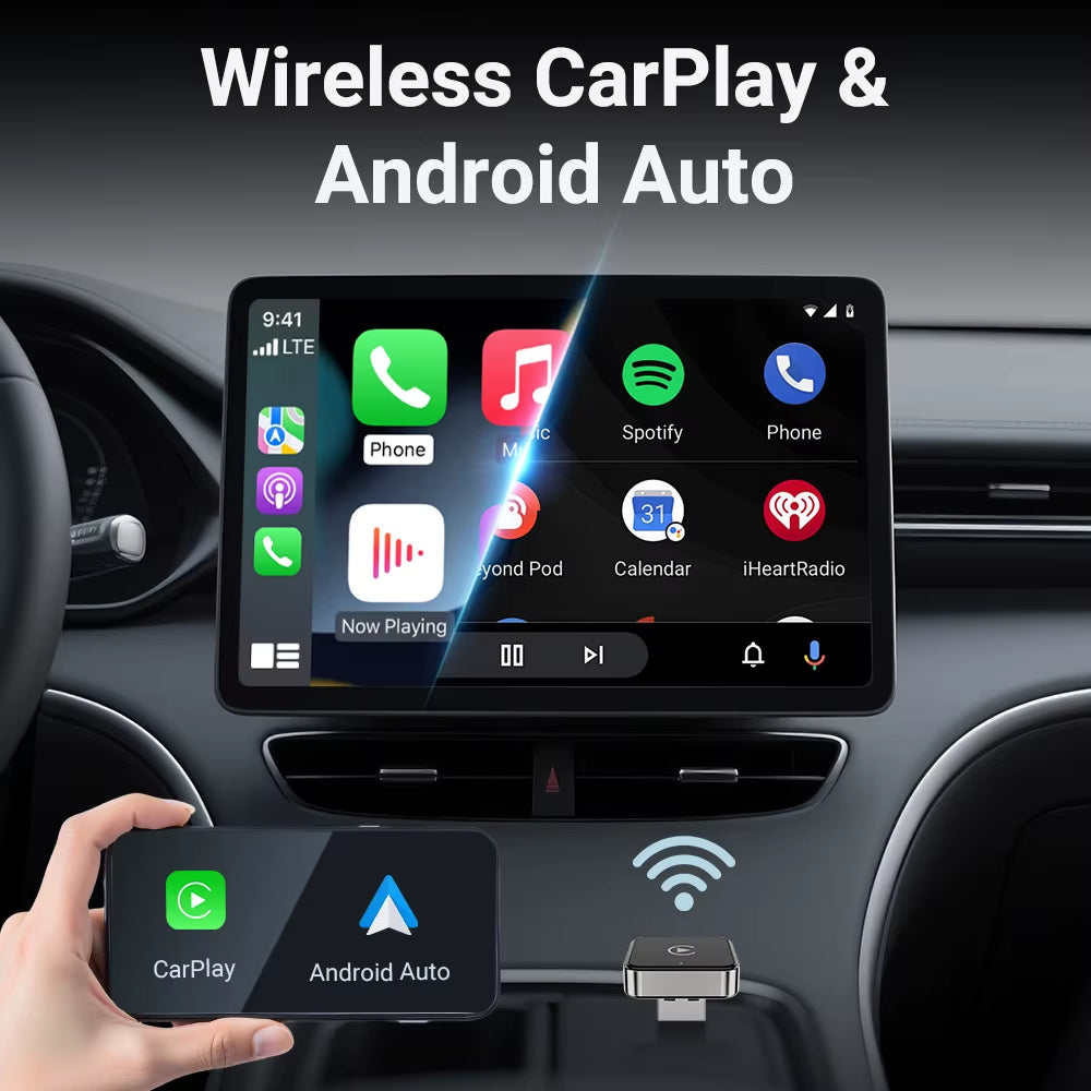 New Super Mini Carplay AI Box Wired to Wireless Carplay/Android Auto 2In1 Box 5Ghz Wifi5 for 99% Original Wired Carplay/Auto Car